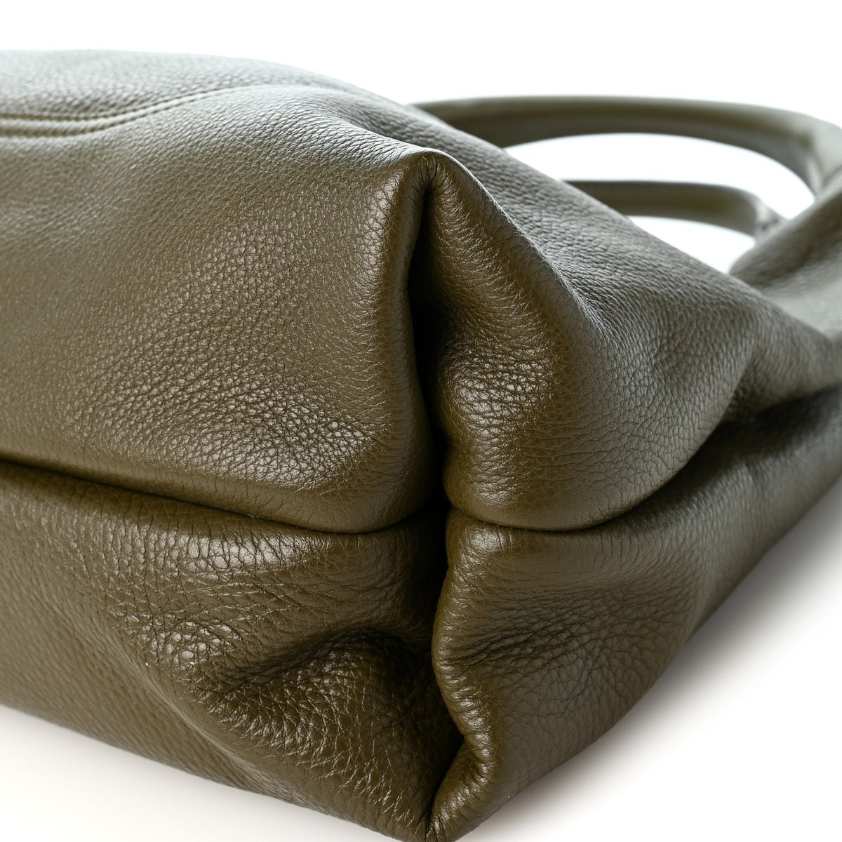 Grained Calfskin Softbit Maxi Shoulder Bag Forest Green