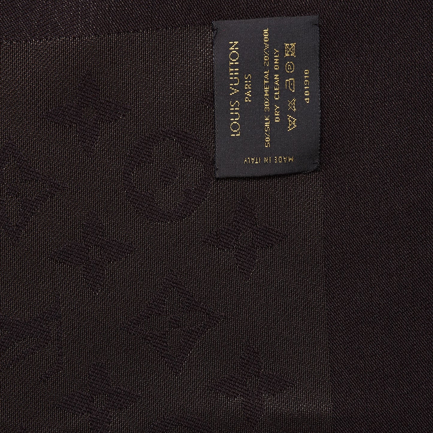 Silk Lurex Wool Monogram Shine Shawl Brown