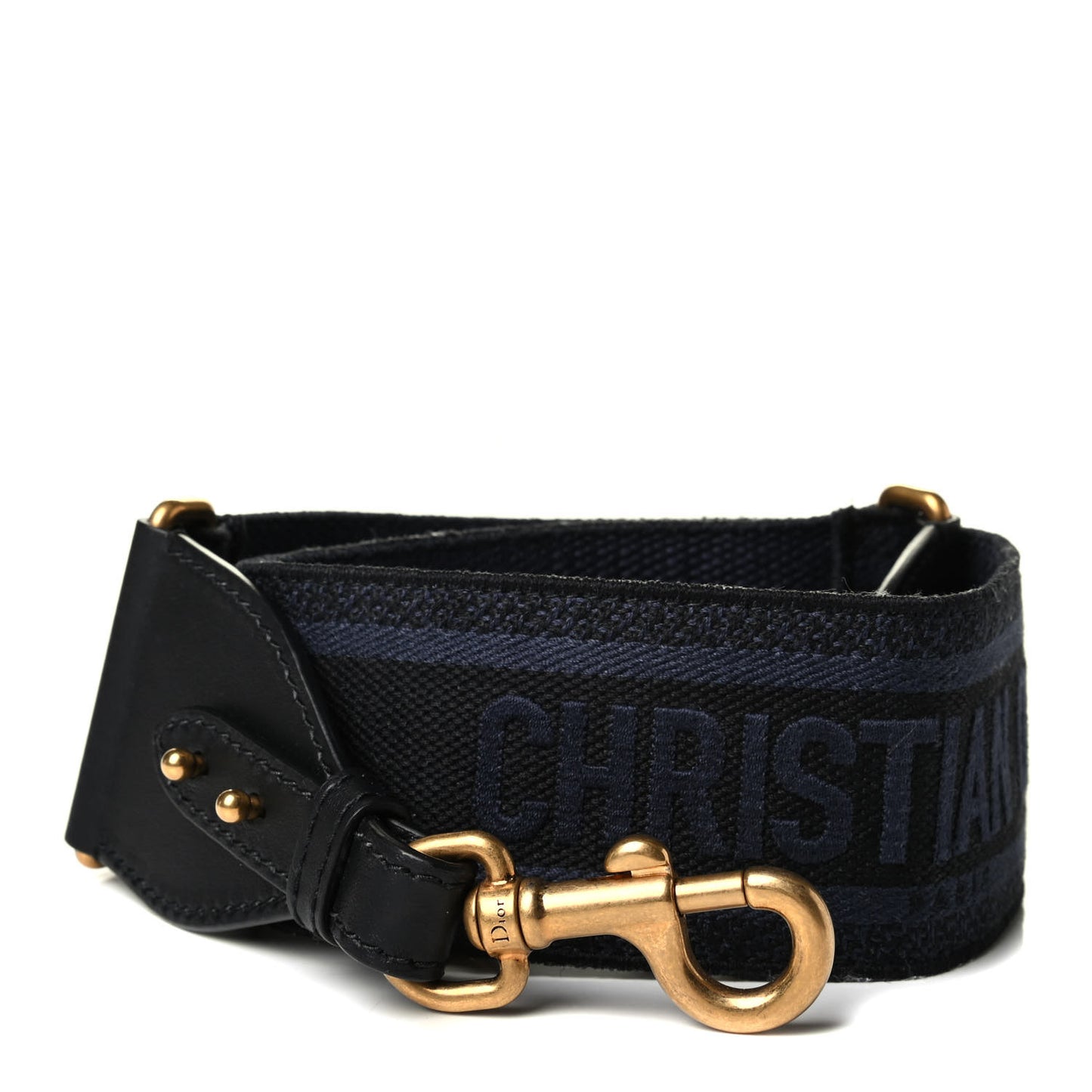 Canvas Embroidered Shoulder Strap Denim Blue