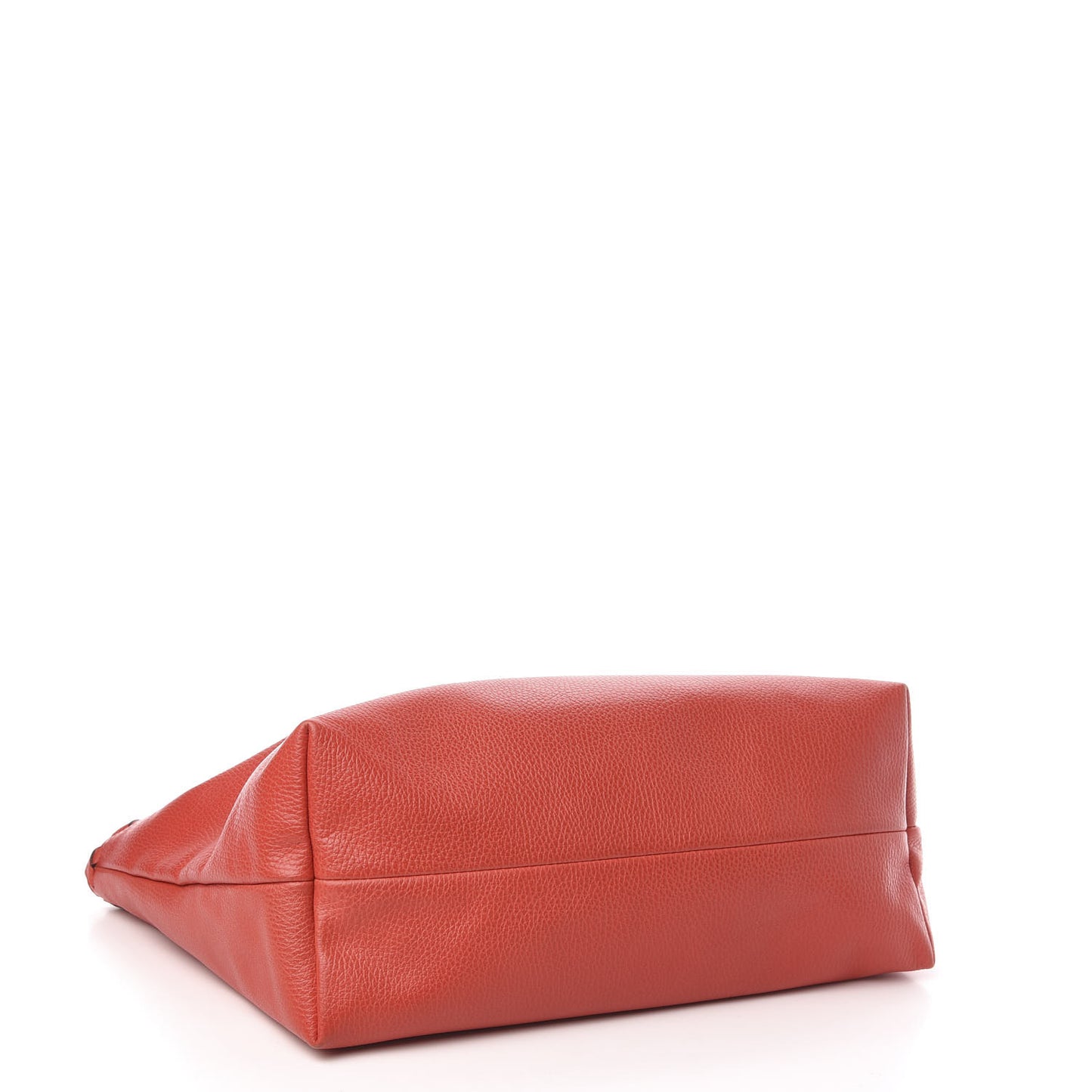 Pebbled Calfskin Bamboo Tassel Tote Red