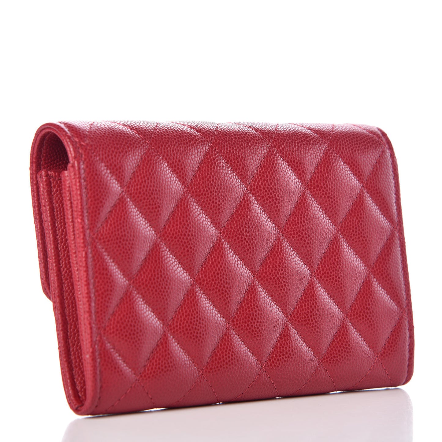 Caviar Quilted Medium Flap Wallet Pink