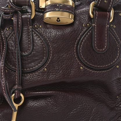 Chloe Grained Calfskin Paddington Tote Burgundy 8 of 10