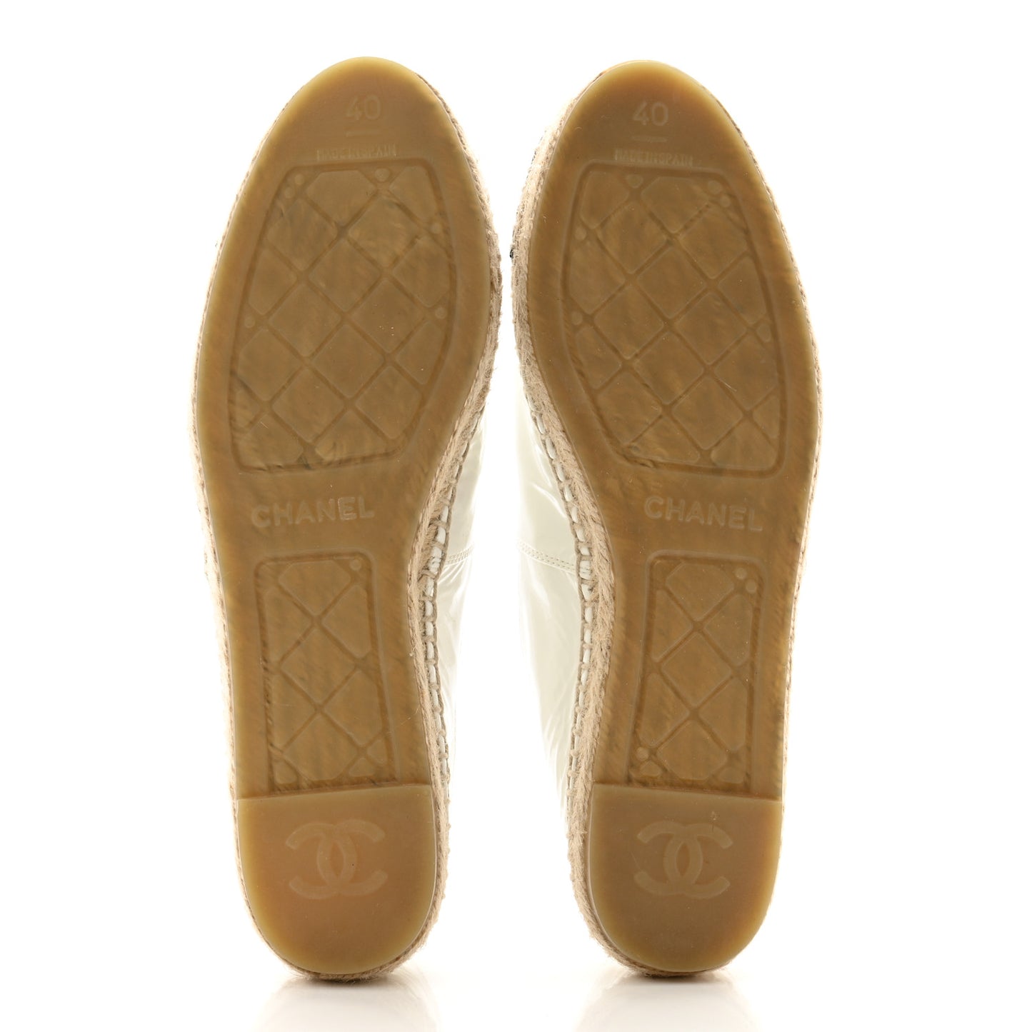 Patent CC Espadrilles 40 White Black