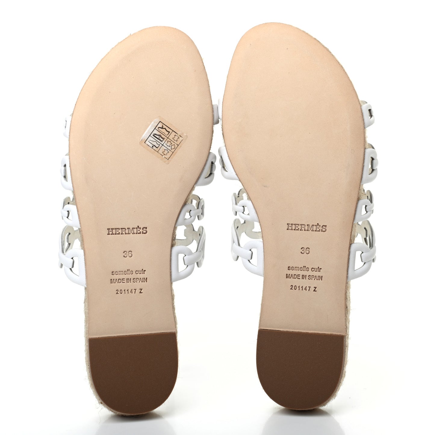 Nappa Ancone Espadrille Sandals 36 White Naturel