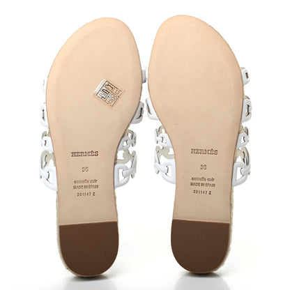 Hermes Nappa Ancone Espadrille Sandals 36 White Naturel 5 of 7