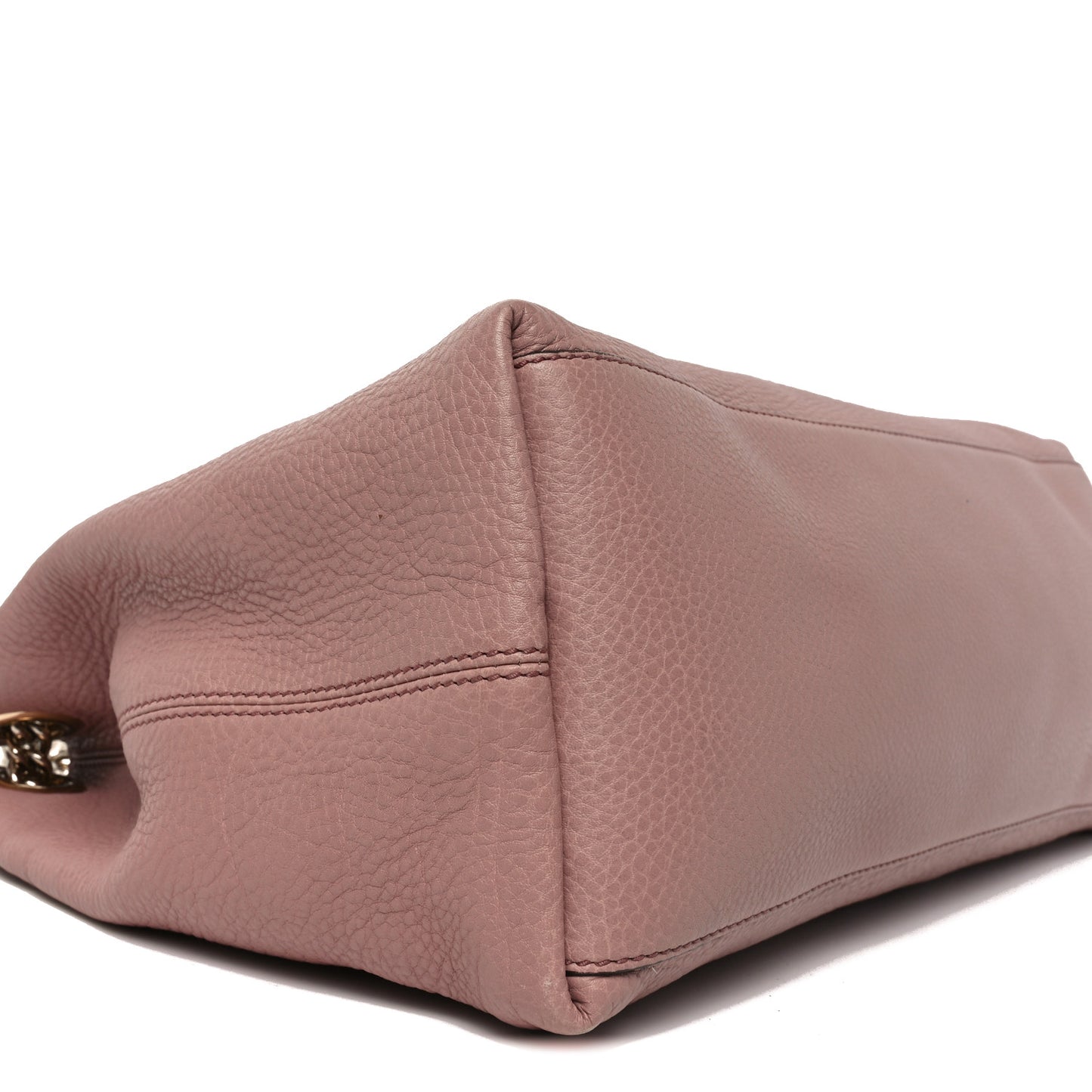 Pebbled Calfskin Medium Soho Chain Shoulder Bag Dark Cipria