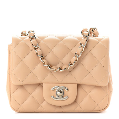 Chanel Lambskin Quilted Mini Square Flap Beige 1 of 8
