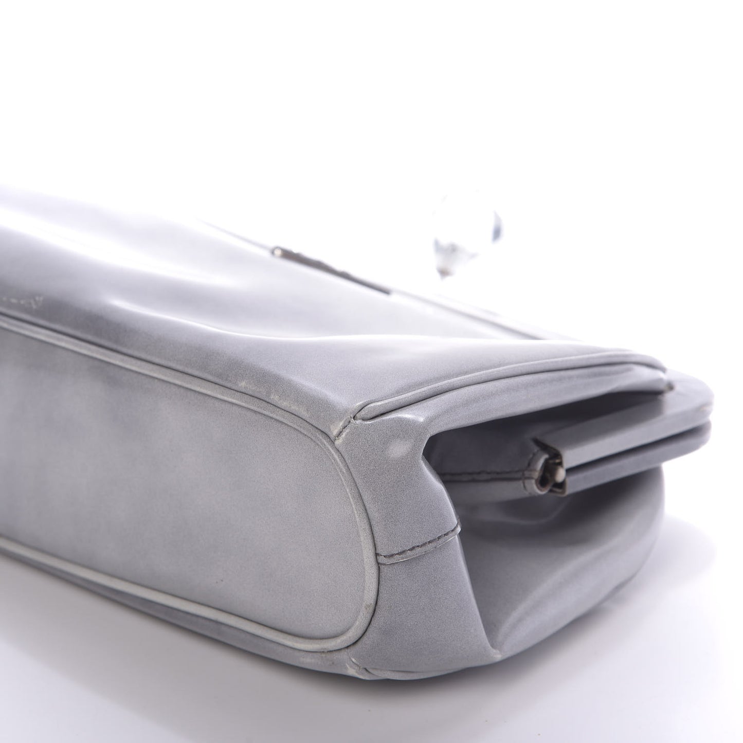 Spazzolato Kisslock Clutch Grigio