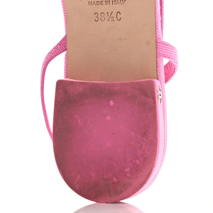 Chanel Denim Cap Toe CC Slingback Flat 38.5 Neon Pink 11 of 14