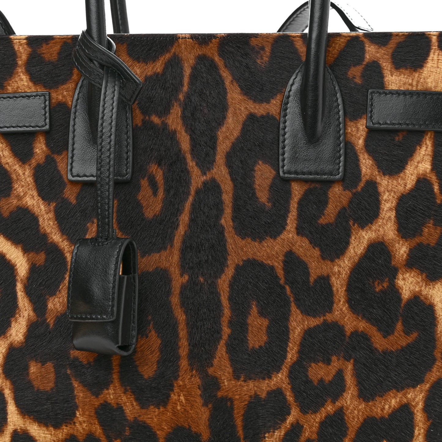 Pony Effect Calfskin Leopard Print Baby Supple Sac De Jour