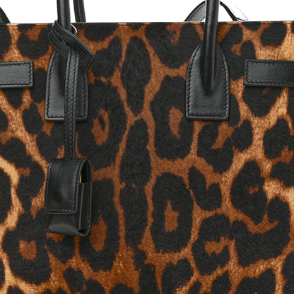 Saint Laurent Pony Effect Calfskin Leopard Print Baby Supple Sac De Jour 7 of 9