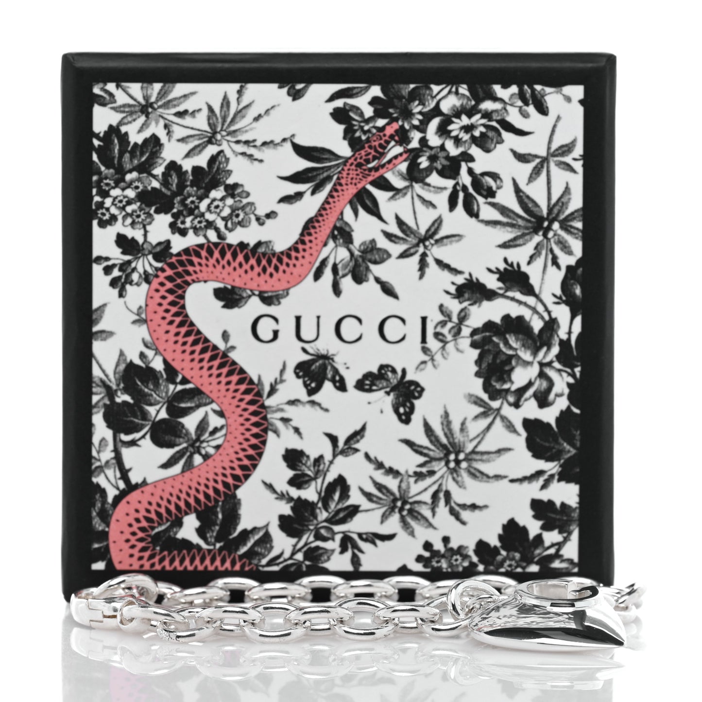 Sterling Silver G Heart Charm Link Bracelet