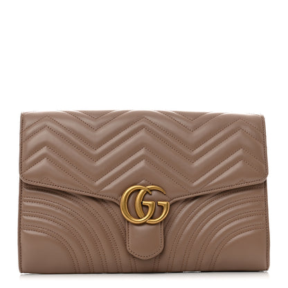Gucci Calfskin Matelasse GG Marmont Clutch Porcelain Rose 1 of 7