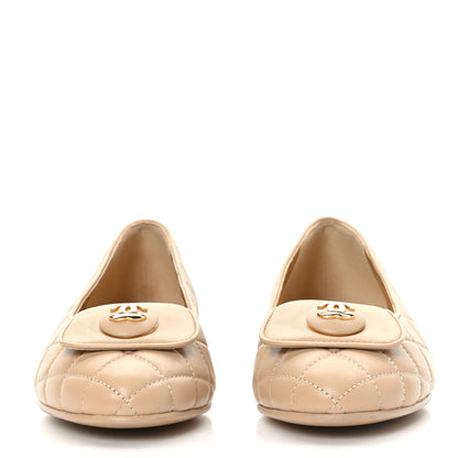 Chanel Lambskin Quilted CC Ballerina Flats 36 Light Beige 2 of 8