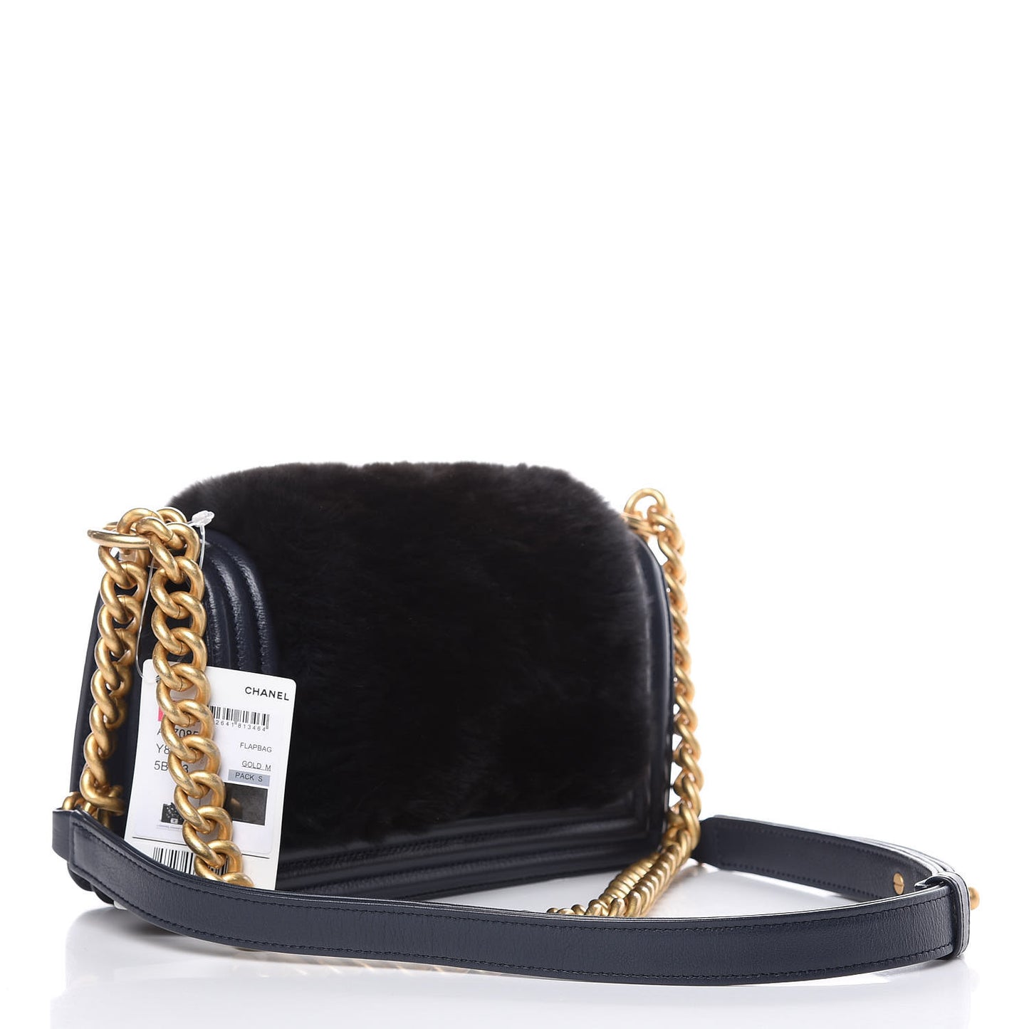 Orylag Rabbit Fur Calfskin Small Boy Flap Navy