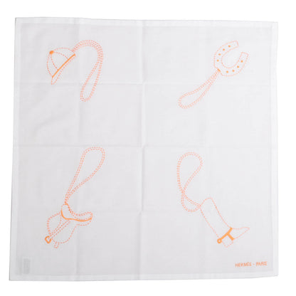 Hermes Cotton Petit Jour Grisgris Gavroche Handkerchief Orange 2 of 5