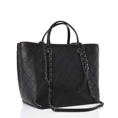 Chanel Calfskin Stitched Medium Shopping Tote Black 3 of 15