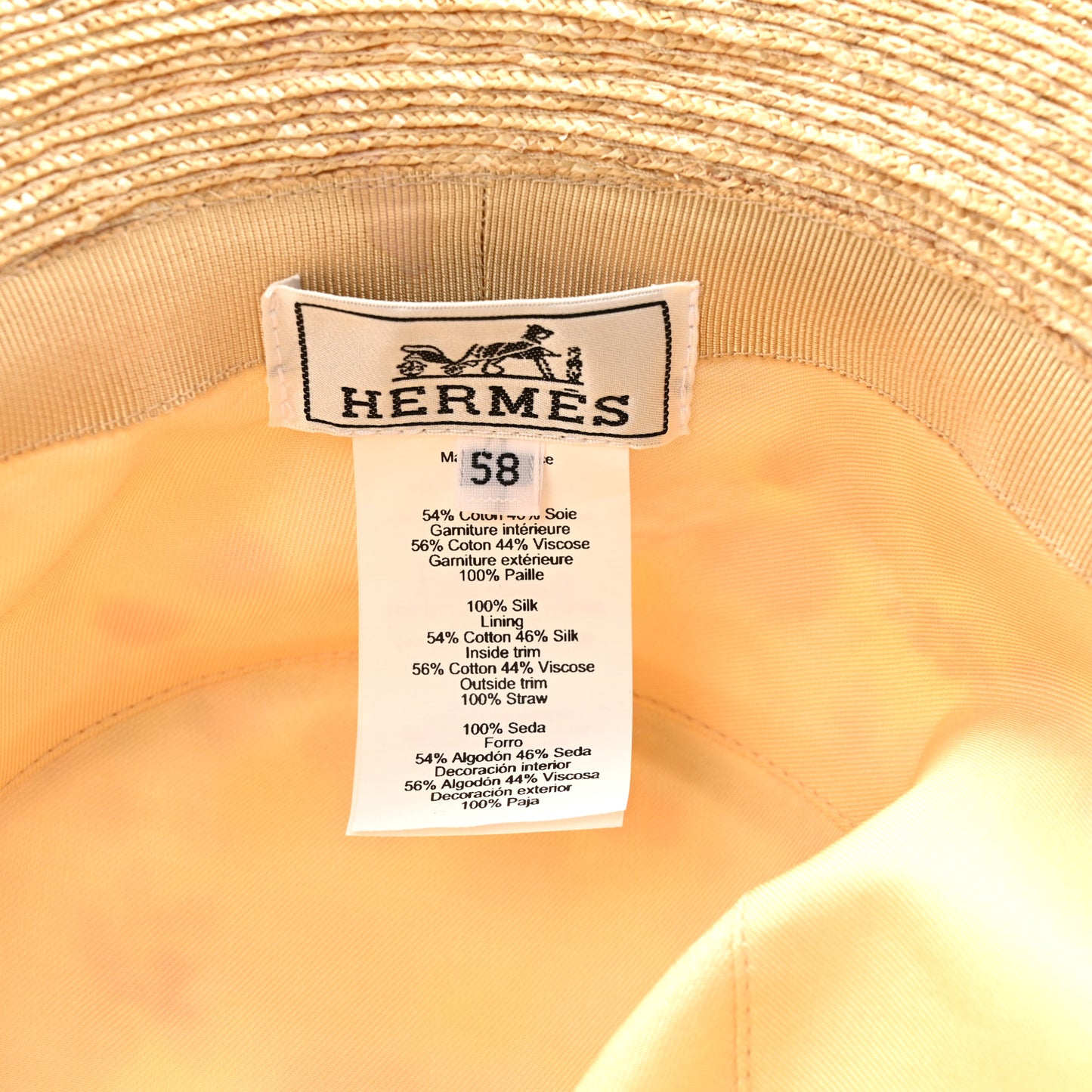 Straw Silk Cotton Harper Bloom Bucket Hat 58 Naturel Beige
