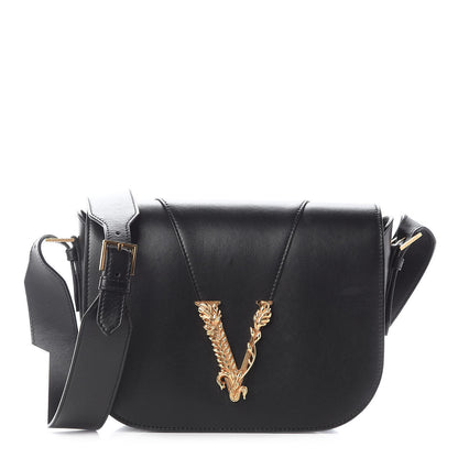 Versace Vitello Virtus Shoulder Bag Black 1 of 7