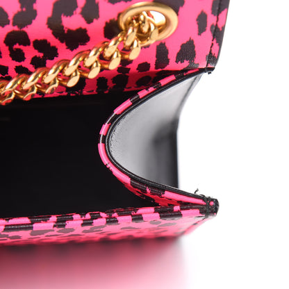 Saint Laurent Calfskin Leopard Small Monogram Kate Satchel Pink Black 9 of 9