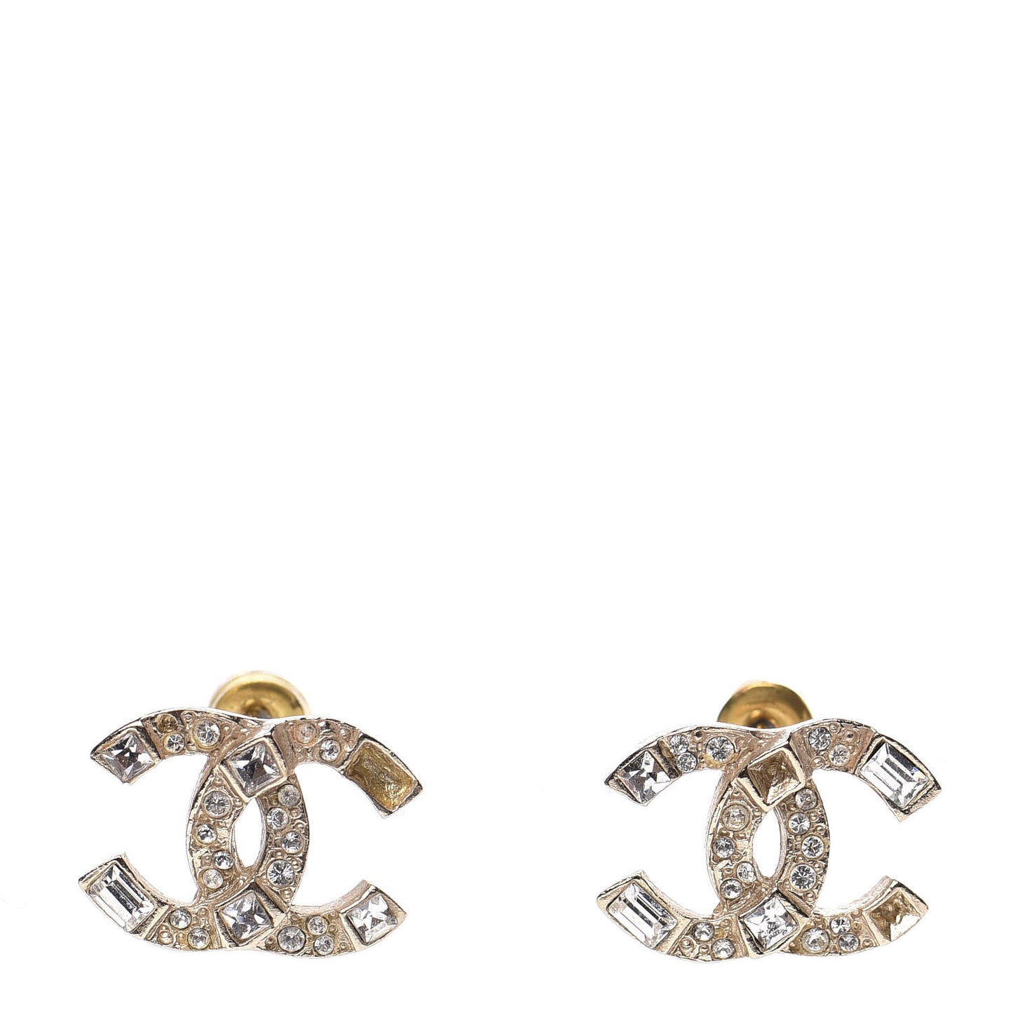 Crystal Nefertiti CC Earrings Gold