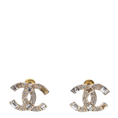 Chanel Crystal Nefertiti CC Earrings Gold 1 of 5
