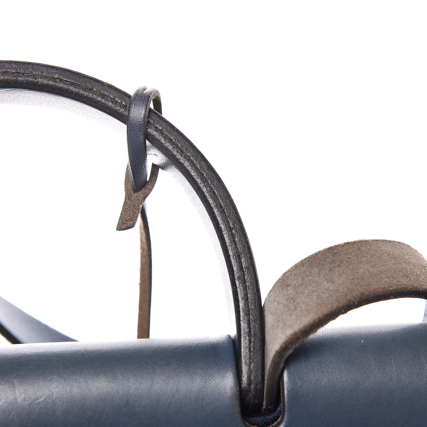 Toile Vache Calfskin Herbag 30 PM Navy Bleu Natural