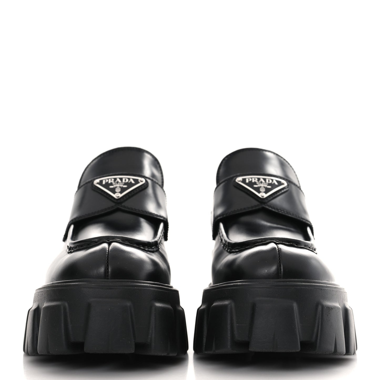 Spazzolato Rois Metal Triangle Logo Monolith 55mm Loafers 37.5 Black