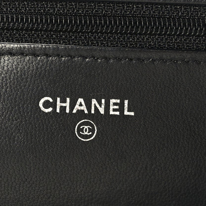 Chanel Lambskin Quilted Wallet On Chain WOC Black 6 of 10