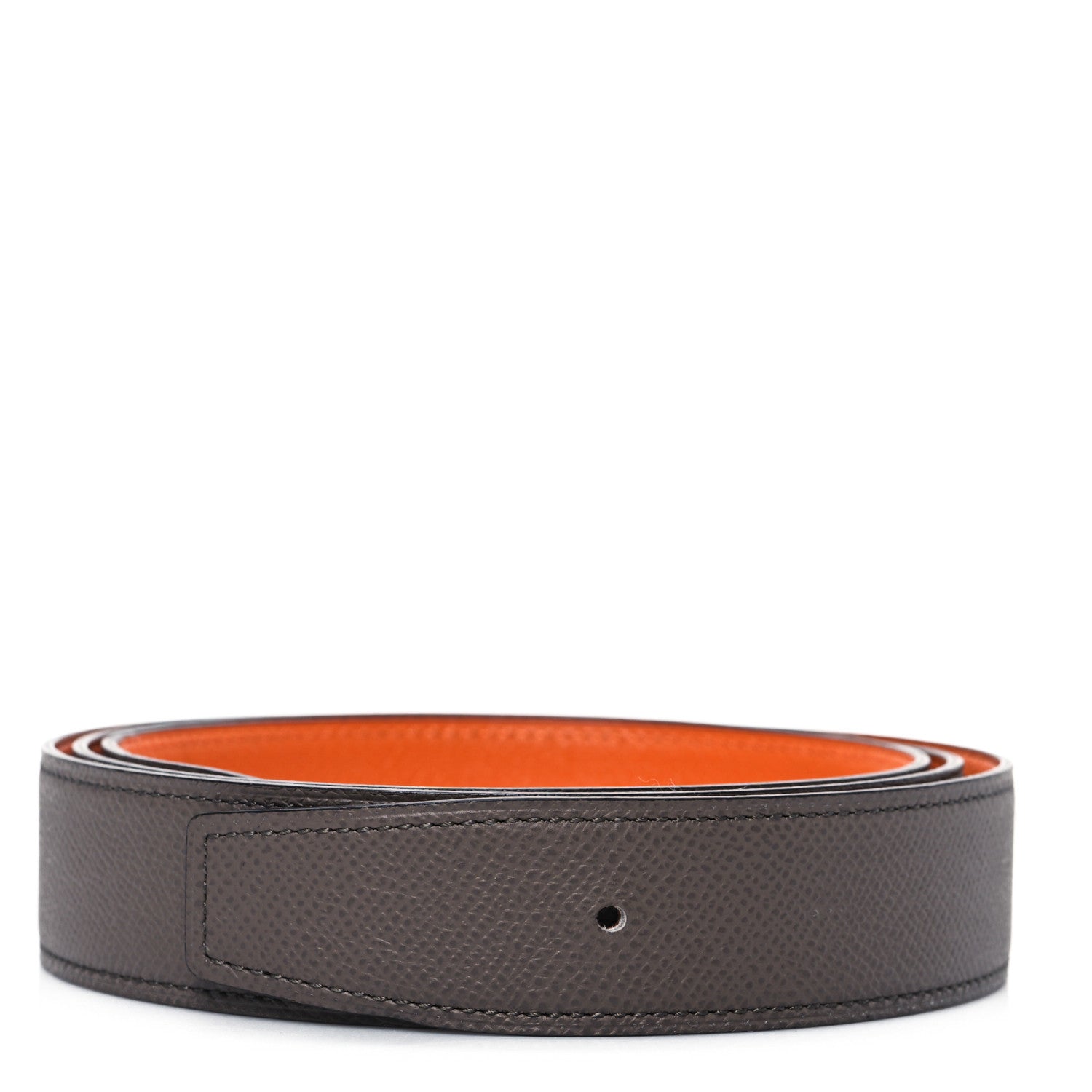 Hermes Epsom Reversible 38mm Belt Strap 110 44 Gris Etain Orange 1 of 7