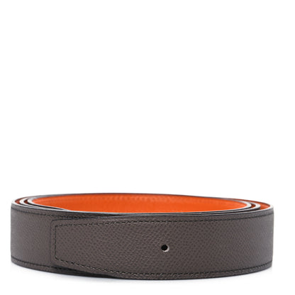 Hermes Epsom Reversible 38mm Belt Strap 110 44 Gris Etain Orange 1 of 7