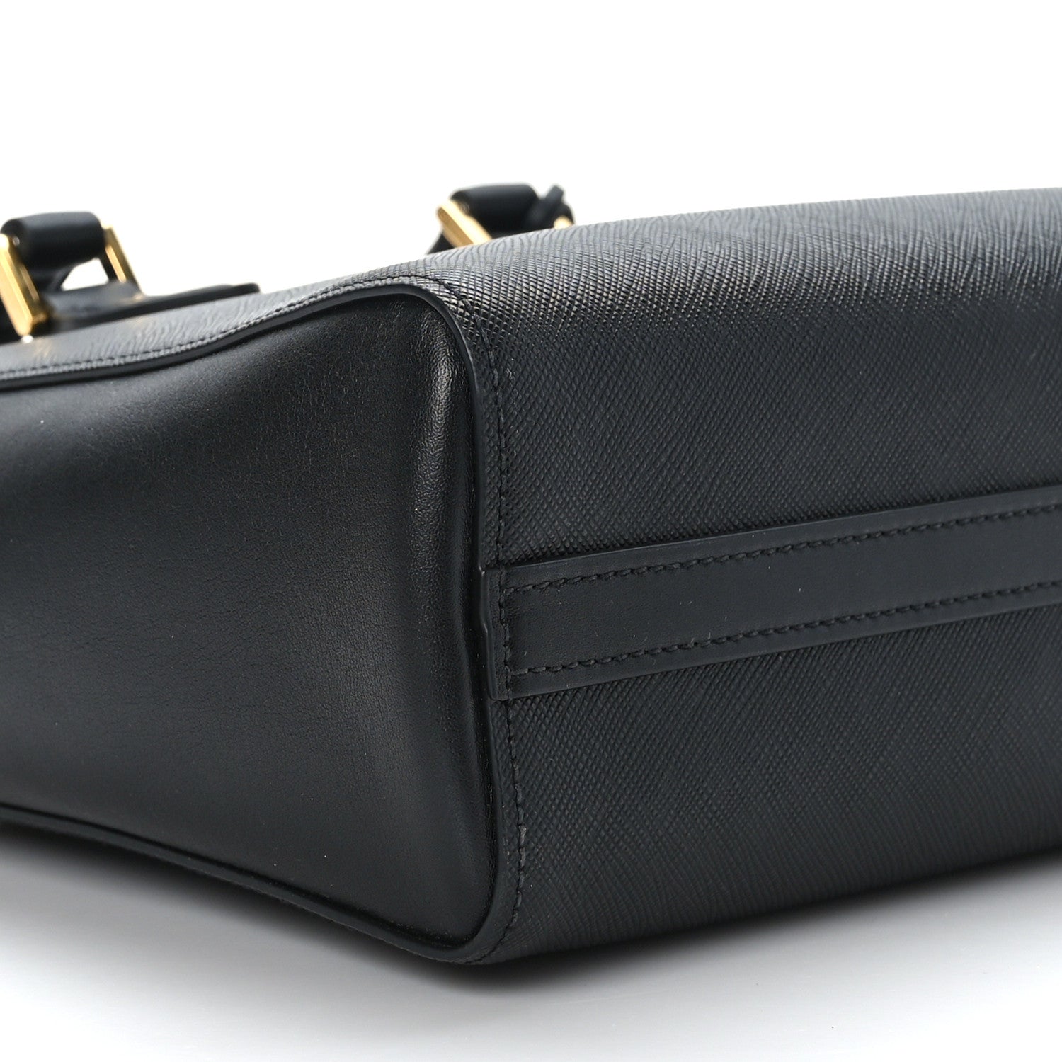 Prada Saffiano Soft Calfskin Small Zippered Tote Black 7 of 8