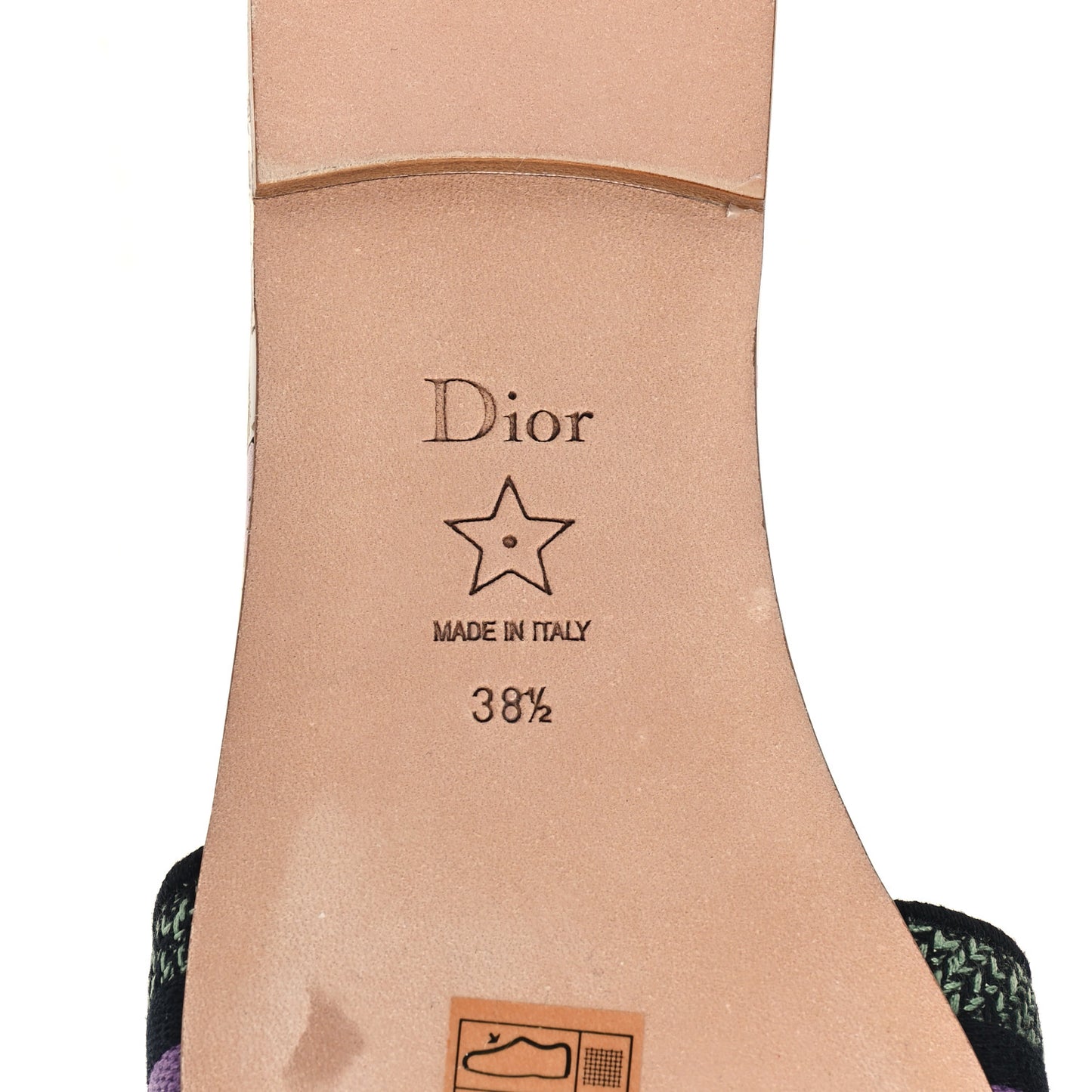 Canvas Embroidered 4 Saisons Dway Flat Slide Sandals 38.5 Lilac