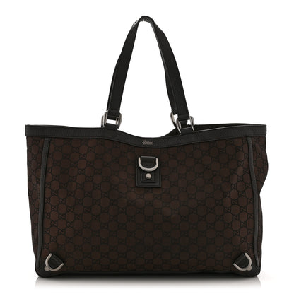 Gucci Nylon Monogram Large Abbey Tote Dark Brown 1 of 11