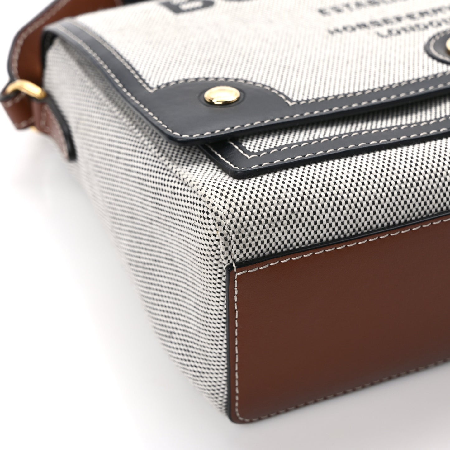 Canvas Horseferry Print Note Crossbody Bag Grey Black