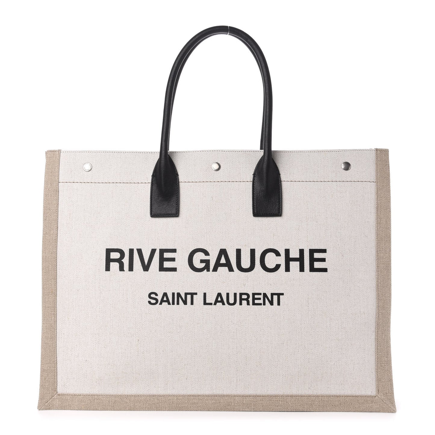 Linen Calfskin Rive Gauche Tote Optic White