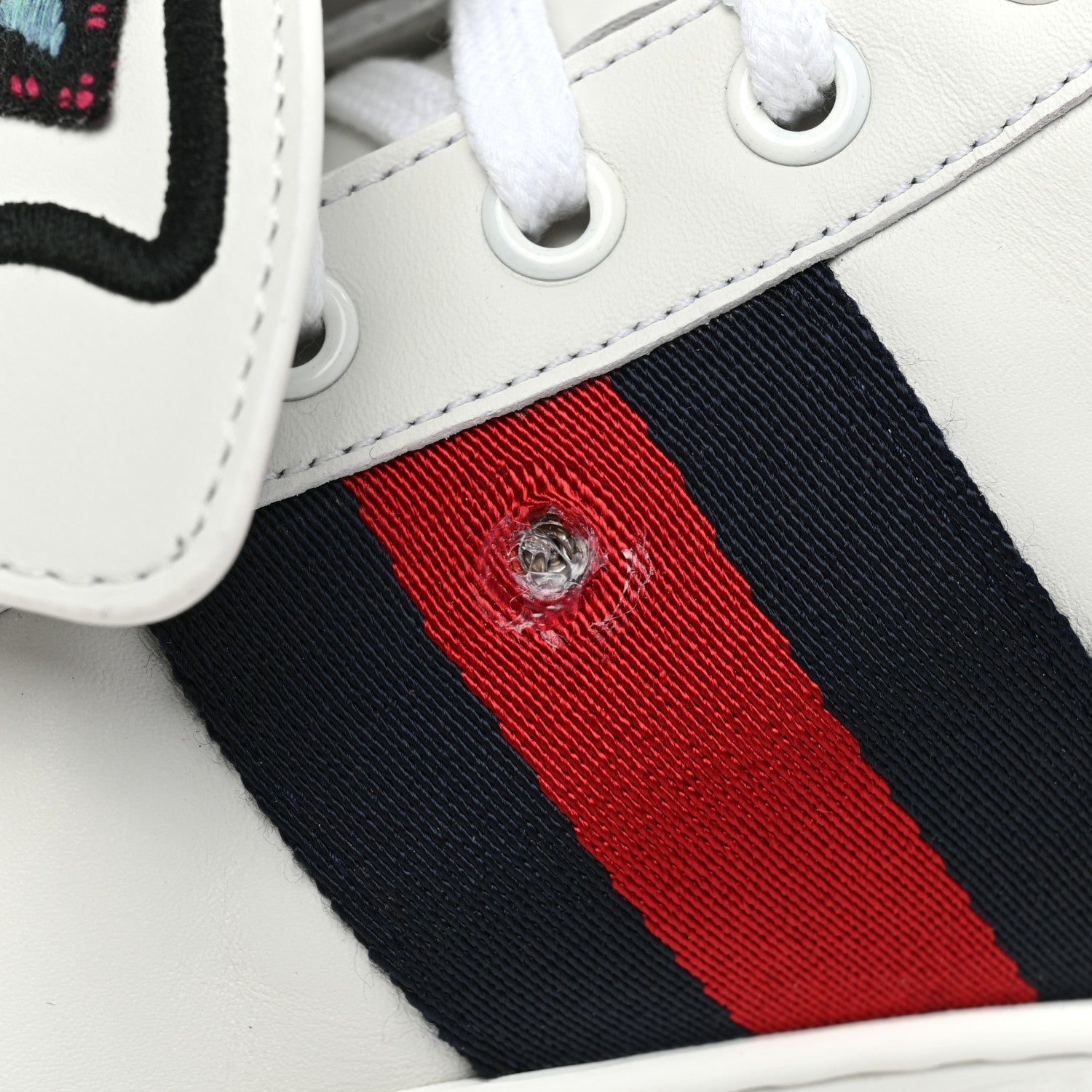 Gucci Calfskin Ayers Embroidered Web Mens Ace Removable Patches High Top Sneakers 9 White 9 of 10