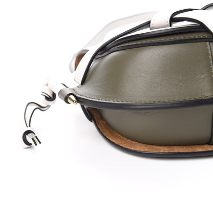 Loewe Calfskin Mini Gate Crossbody Bag Khaki Green Soft White 7 of 9