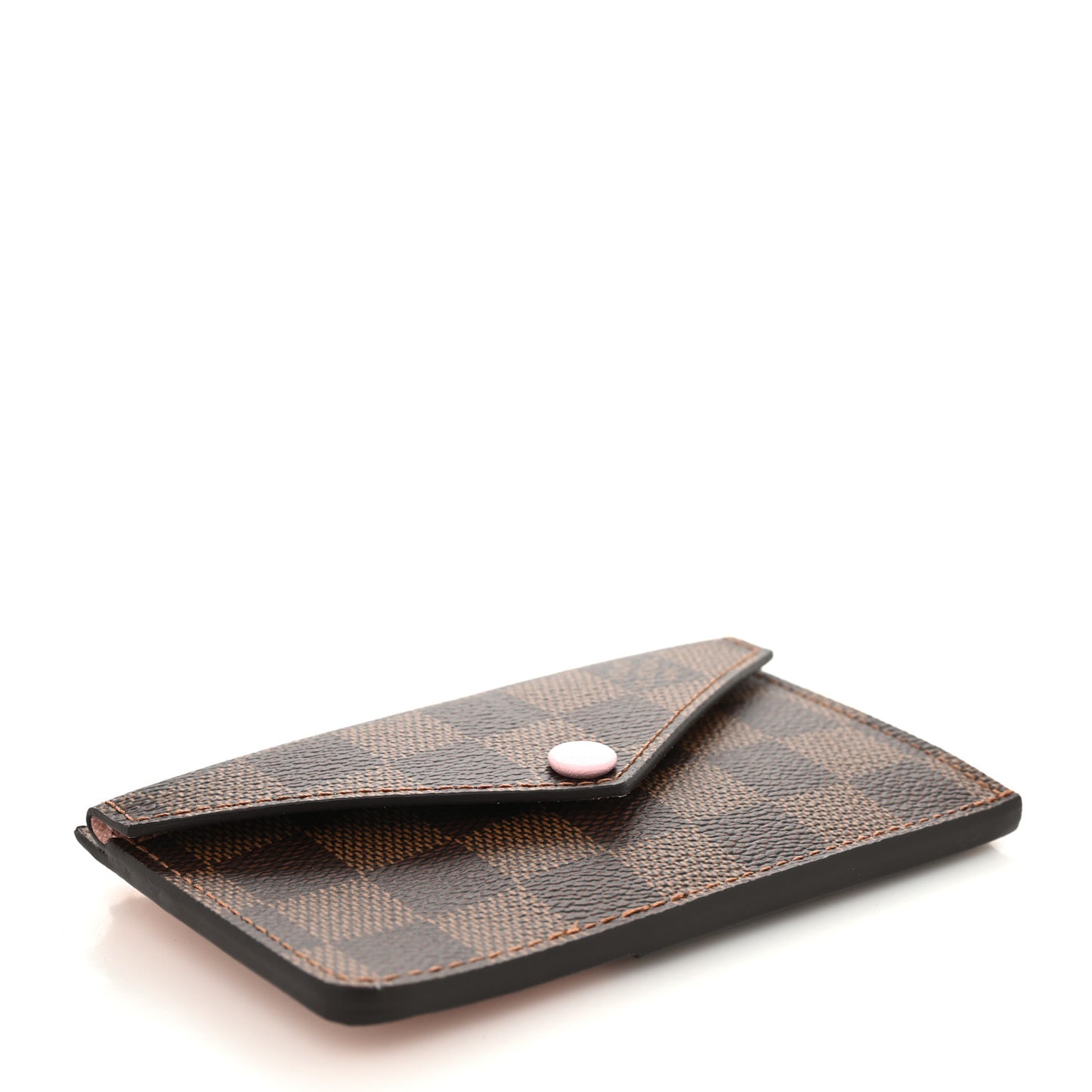 Damier Ebene Recto Verso Card Holder Rose Ballerine