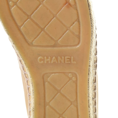 Chanel Lambskin CC Espadrilles 38 Beige Black 7 of 12