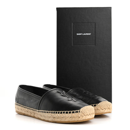 Saint Laurent Lambskin Monogram Espadrilles 37 Black 13 of 13