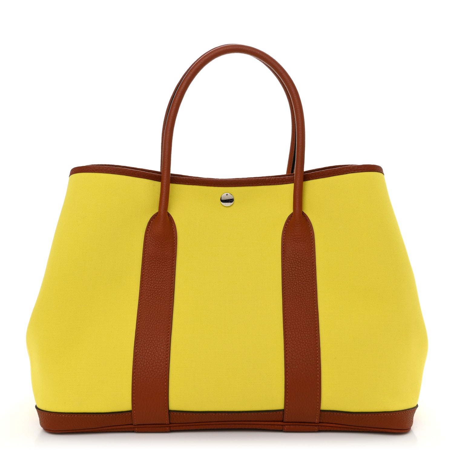 Hermes Toile Epsom Verso Garden Party 36 MM Jaune Citron Cuivre 1 of 10