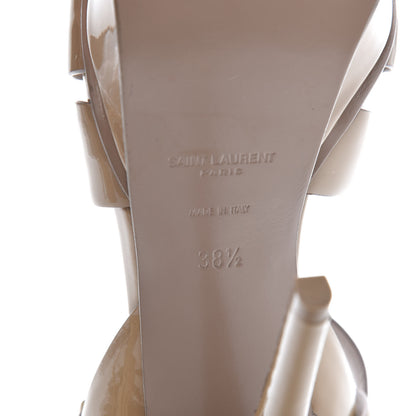 Saint Laurent Patent Tribute 105 Platform Sandals 38.5 Taupe 7 of 8