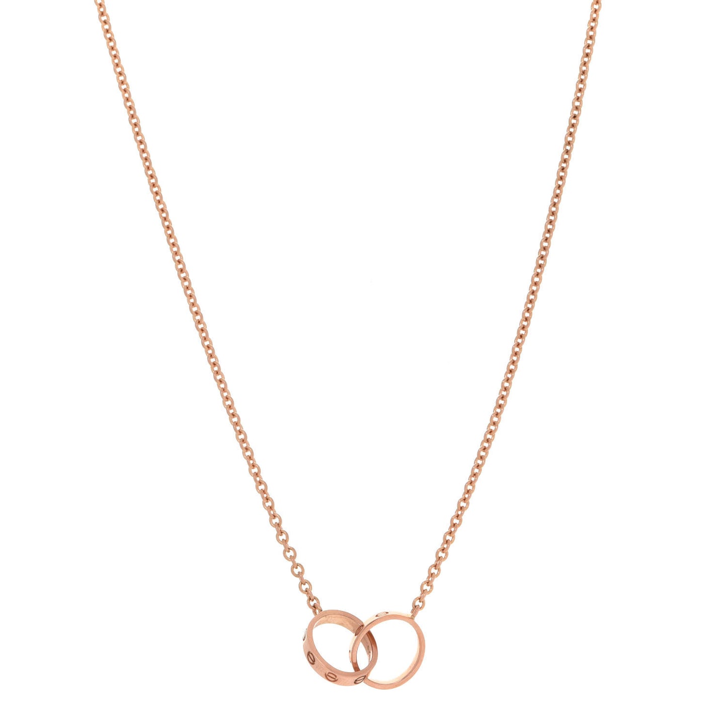 18K Pink Gold Interlocking LOVE Necklace