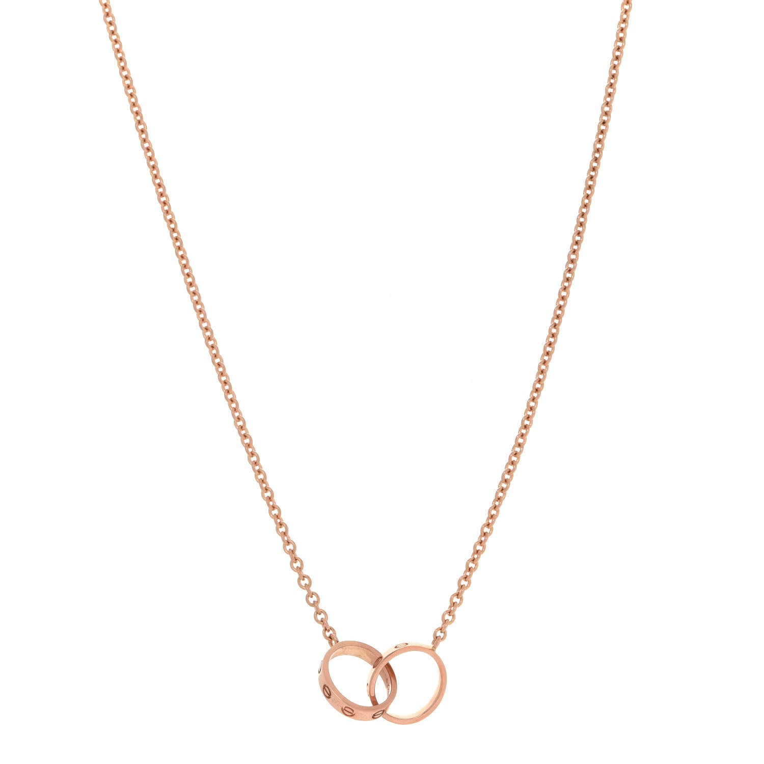 Cartier 18K Pink Gold Interlocking LOVE Necklace 1 of 7