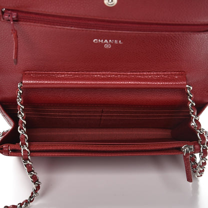 Chanel Caviar Quilted Wallet on Chain WOC Red 14 of 18