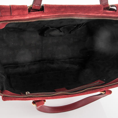 Gucci Suede Medium 1973 Top Handle Satchel Red 5 of 7