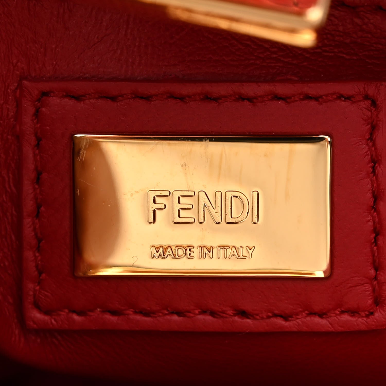 Fendi Nappa Crystal Stars Studded XS Peekaboo Iconic Satchel Fragola 7 of 18