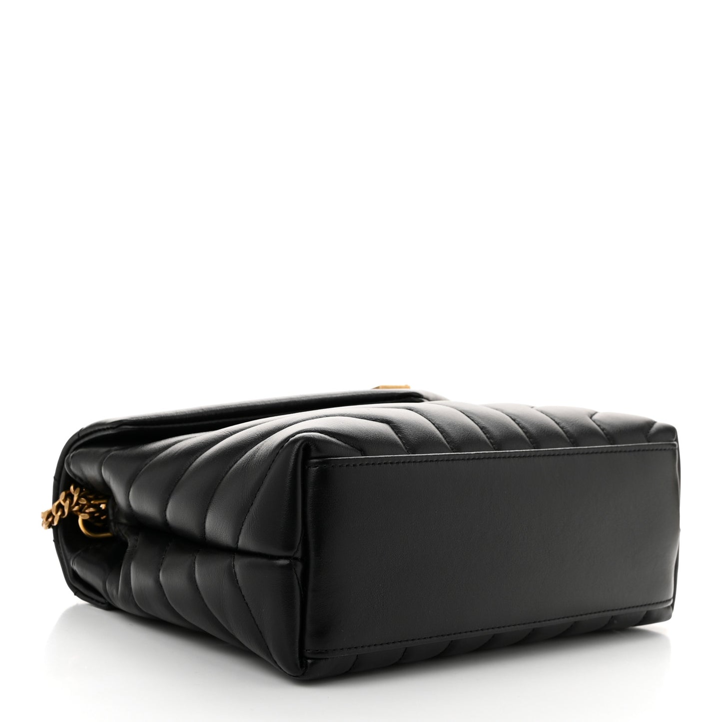 Calfskin Y Quilted Monogram Small Loulou Chain Satchel Black