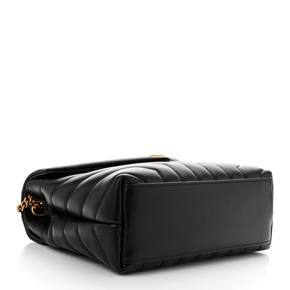 Saint Laurent Calfskin Y Quilted Monogram Small Loulou Chain Satchel Black 2 of 10